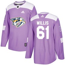 Youth Adidas Nashville Predators Joey Willis Purple Fights Cancer Practice Jersey - Authentic Youth Adidas Nashville Predators Joey Willis Purple Fights Cancer Practice Jersey - Authentic
