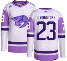 Youth Adidas Nashville Predators Jake Livingstone Hockey Fights Cancer Jersey - Authentic Youth Adidas Nashville Predators Jake Livingstone Hockey Fights Cancer Jersey - Authentic