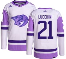 Youth Adidas Nashville Predators Jake Lucchini Hockey Fights Cancer Jersey - Authentic Youth Adidas Nashville Predators Jake Lucchini Hockey Fights Cancer Jersey - Authentic