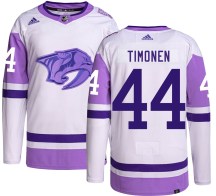 Youth Adidas Nashville Predators Kimmo Timonen Hockey Fights Cancer Jersey - Authentic Youth Adidas Nashville Predators Kimmo Timonen Hockey Fights Cancer Jersey - Authentic