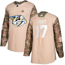 Men's Adidas Nashville Predators Tyson Jost Camo Veterans Day Practice Jersey - Authentic Men's Adidas Nashville Predators Tyson Jost Camo Veterans Day Practice Jersey - Authentic