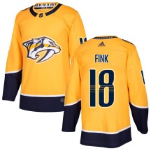 Men's Adidas Nashville Predators Aiden Fink Gold Home Jersey - Authentic Men's Adidas Nashville Predators Aiden Fink Gold Home Jersey - Authentic