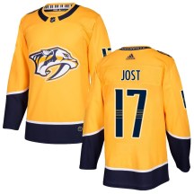 Men's Adidas Nashville Predators Tyson Jost Gold Home Jersey - Authentic Men's Adidas Nashville Predators Tyson Jost Gold Home Jersey - Authentic