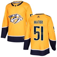 Men's Adidas Nashville Predators Jack Matier Gold Home Jersey - Authentic Men's Adidas Nashville Predators Jack Matier Gold Home Jersey - Authentic