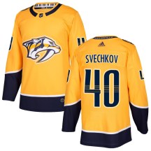 Men's Adidas Nashville Predators Fedor Svechkov Gold Home Jersey - Authentic Men's Adidas Nashville Predators Fedor Svechkov Gold Home Jersey - Authentic