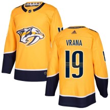 Men's Adidas Nashville Predators Jakub Vrana Gold Home Jersey - Authentic Men's Adidas Nashville Predators Jakub Vrana Gold Home Jersey - Authentic