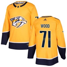 Men's Adidas Nashville Predators Matthew Wood Gold Home Jersey - Authentic Men's Adidas Nashville Predators Matthew Wood Gold Home Jersey - Authentic