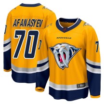 Men's Fanatics Branded Nashville Predators Egor Afanasyev Yellow Special Edition 2.0 Jersey - Breakaway