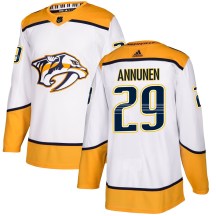 Youth Adidas Nashville Predators Justus Annunen White Away Jersey - Authentic Youth Adidas Nashville Predators Justus Annunen White Away Jersey - Authentic