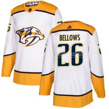 Youth Adidas Nashville Predators Kieffer Bellows White Away Jersey - Authentic Youth Adidas Nashville Predators Kieffer Bellows White Away Jersey - Authentic