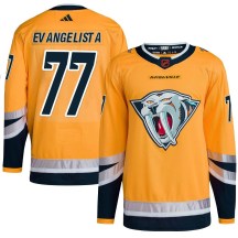 Youth Adidas Nashville Predators Luke Evangelista Yellow Reverse Retro 2.0 Jersey - Authentic Youth Adidas Nashville Predators Luke Evangelista Yellow Reverse Retro 2.0 Jersey - Authentic