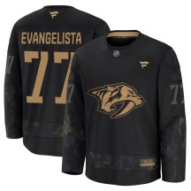 Men's Fanatics Nashville Predators Luke Evangelista Black 2024 Military Appreciation Practice Jersey - Premium Men's Fanatics Nashville Predators Luke Evangelista Black 2024 Military Appreciation Practice Jersey - Premium