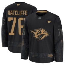 Men's Fanatics Nashville Predators Isaac Ratcliffe Black 2024 Military Appreciation Practice Jersey - Premium Men's Fanatics Nashville Predators Isaac Ratcliffe Black 2024 Military Appreciation Practice Jersey - Premium