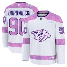Youth Fanatics Nashville Predators Mark Borowiecki White 2024 Hockey Fights Cancer Practice Jersey - Premium Youth Fanatics Nashville Predators Mark Borowiecki White 2024 Hockey Fights Cancer Practice Jersey - Premium