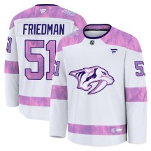 Youth Fanatics Nashville Predators Mark Friedman White 2024 Hockey Fights Cancer Practice Jersey - Premium Youth Fanatics Nashville Predators Mark Friedman White 2024 Hockey Fights Cancer Practice Jersey - Premium