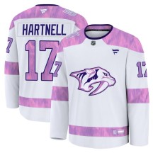 Youth Fanatics Nashville Predators Scott Hartnell White 2024 Hockey Fights Cancer Practice Jersey - Premium Youth Fanatics Nashville Predators Scott Hartnell White 2024 Hockey Fights Cancer Practice Jersey - Premium