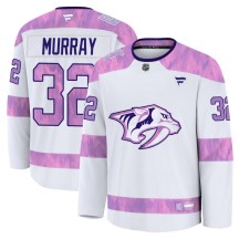 Youth Fanatics Nashville Predators Matt Murray White 2024 Hockey Fights Cancer Practice Jersey - Premium Youth Fanatics Nashville Predators Matt Murray White 2024 Hockey Fights Cancer Practice Jersey - Premium