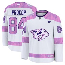 Youth Fanatics Nashville Predators Luke Prokop White 2024 Hockey Fights Cancer Practice Jersey - Premium Youth Fanatics Nashville Predators Luke Prokop White 2024 Hockey Fights Cancer Practice Jersey - Premium