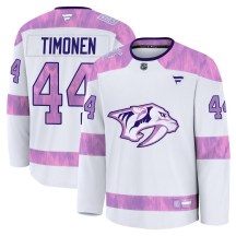 Youth Fanatics Nashville Predators Kimmo Timonen White 2024 Hockey Fights Cancer Practice Jersey - Premium Youth Fanatics Nashville Predators Kimmo Timonen White 2024 Hockey Fights Cancer Practice Jersey - Premium