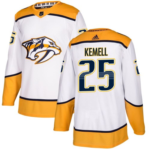 Men's Adidas Nashville Predators Joakim Kemell White Away Jersey - Authentic Men's Adidas Nashville Predators Joakim Kemell White Away Jersey - Authentic