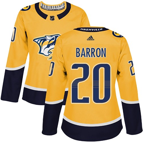 Women's Adidas Nashville Predators Justin Barron Gold Home Jersey - Authentic Women's Adidas Nashville Predators Justin Barron Gold Home Jersey - Authentic