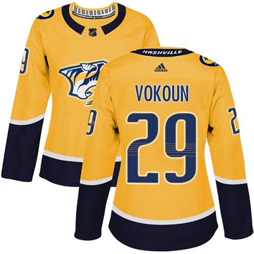 Women's Adidas Nashville Predators Tomas Vokoun Gold Home Jersey - Authentic Women's Adidas Nashville Predators Tomas Vokoun Gold Home Jersey - Authentic