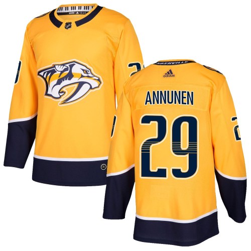 Youth Adidas Nashville Predators Justus Annunen Gold Home Jersey - Authentic Youth Adidas Nashville Predators Justus Annunen Gold Home Jersey - Authentic