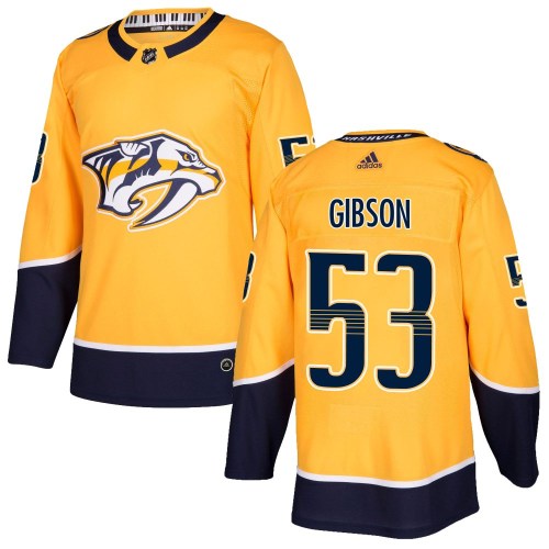 Youth Adidas Nashville Predators Andrew Gibson Gold Home Jersey - Authentic Youth Adidas Nashville Predators Andrew Gibson Gold Home Jersey - Authentic