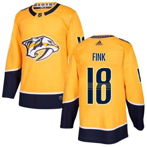 Men's Adidas Nashville Predators Aiden Fink Gold Home Jersey - Authentic Men's Adidas Nashville Predators Aiden Fink Gold Home Jersey - Authentic