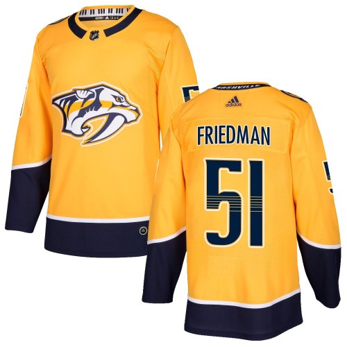 Men's Adidas Nashville Predators Mark Friedman Gold Home Jersey - Authentic Men's Adidas Nashville Predators Mark Friedman Gold Home Jersey - Authentic