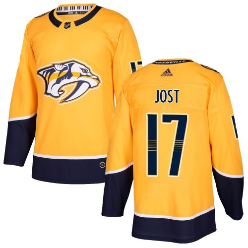 Men's Adidas Nashville Predators Tyson Jost Gold Home Jersey - Authentic Men's Adidas Nashville Predators Tyson Jost Gold Home Jersey - Authentic