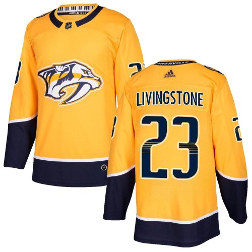 Men's Adidas Nashville Predators Jake Livingstone Gold Home Jersey - Authentic Men's Adidas Nashville Predators Jake Livingstone Gold Home Jersey - Authentic