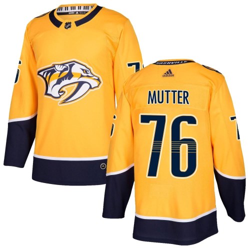 Men's Adidas Nashville Predators Navrin Mutter Gold Home Jersey - Authentic Men's Adidas Nashville Predators Navrin Mutter Gold Home Jersey - Authentic