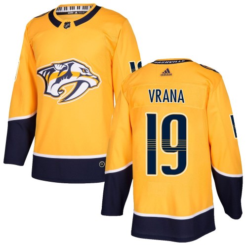 Men's Adidas Nashville Predators Jakub Vrana Gold Home Jersey - Authentic Men's Adidas Nashville Predators Jakub Vrana Gold Home Jersey - Authentic