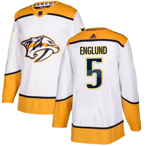 Youth Adidas Nashville Predators Andreas Englund White Away Jersey - Authentic Youth Adidas Nashville Predators Andreas Englund White Away Jersey - Authentic