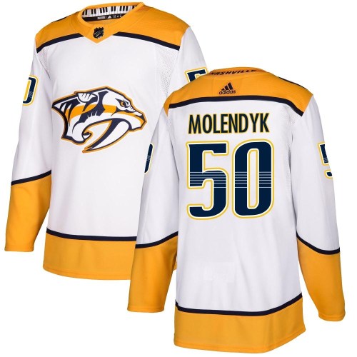 Youth Adidas Nashville Predators Tanner Molendyk White Away Jersey - Authentic Youth Adidas Nashville Predators Tanner Molendyk White Away Jersey - Authentic