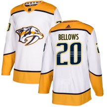 Men's Adidas Nashville Predators Kieffer Bellows White Away Jersey - Authentic
