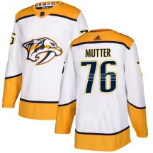 Men's Adidas Nashville Predators Navrin Mutter White Away Jersey - Authentic