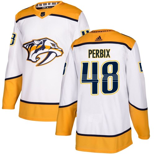 Men's Adidas Nashville Predators Nick Perbix White Away Jersey - Authentic