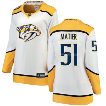Women's Fanatics Branded Nashville Predators Jack Matier White Away Jersey - Breakaway