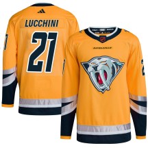 Men's Adidas Nashville Predators Jake Lucchini Yellow Reverse Retro 2.0 Jersey - Authentic