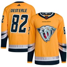 Men's Adidas Nashville Predators Jordan Oesterle Yellow Reverse Retro 2.0 Jersey - Authentic