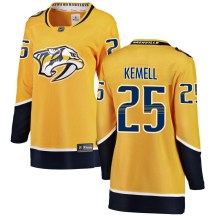 Women's Fanatics Branded Nashville Predators Joakim Kemell Yellow Home Jersey - Breakaway