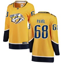 Women's Fanatics Branded Nashville Predators Ondrej Pavel Yellow Home Jersey - Breakaway