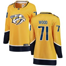 Women's Fanatics Branded Nashville Predators Matthew Wood Yellow Home Jersey - Breakaway Women's Fanatics Branded Nashville Predators Matthew Wood Yellow Home Jersey - Breakaway