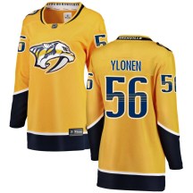 Women's Fanatics Branded Nashville Predators Jesse Ylonen Yellow Home Jersey - Breakaway