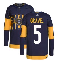 Men's Adidas Nashville Predators Kevin Gravel Navy 2022 Stadium Series Primegreen Jersey - Authentic