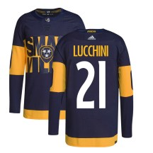 Men's Adidas Nashville Predators Jake Lucchini Navy 2022 Stadium Series Primegreen Jersey - Authentic