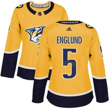 Women's Adidas Nashville Predators Andreas Englund Gold Home Jersey - Authentic