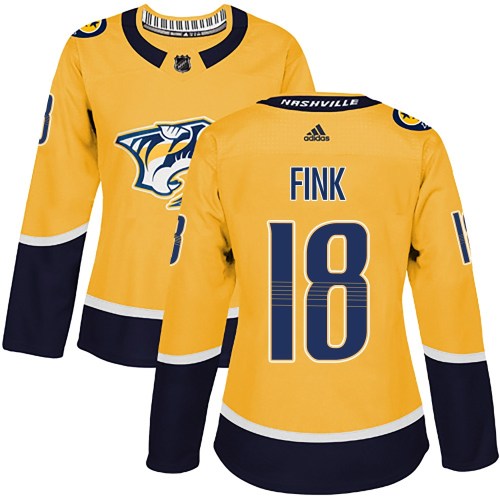 Women's Adidas Nashville Predators Aiden Fink Gold Home Jersey - Authentic